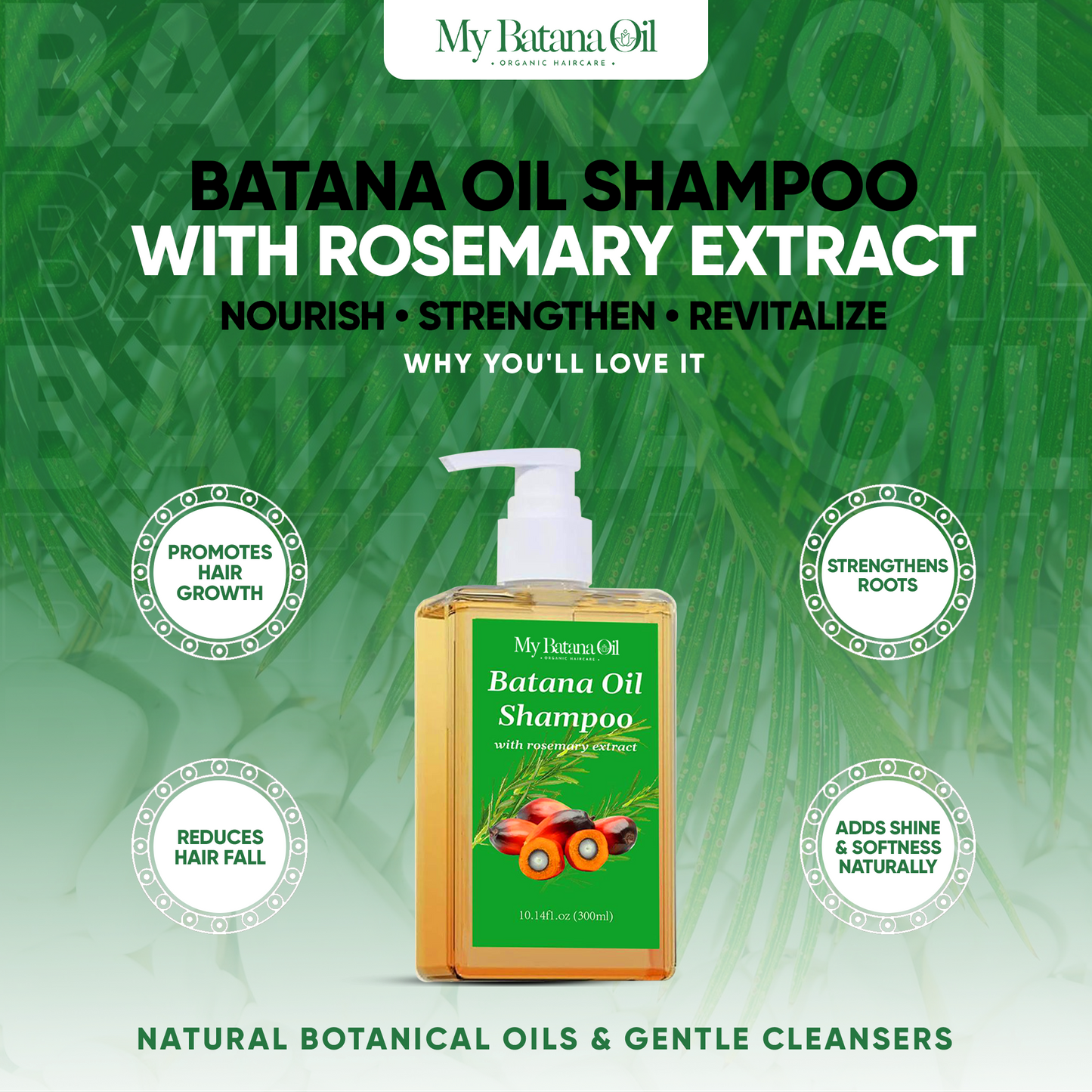 Shampoo Batana Oil -  Soothing Scalp Oil Control & Remove Dandruff 300ml
